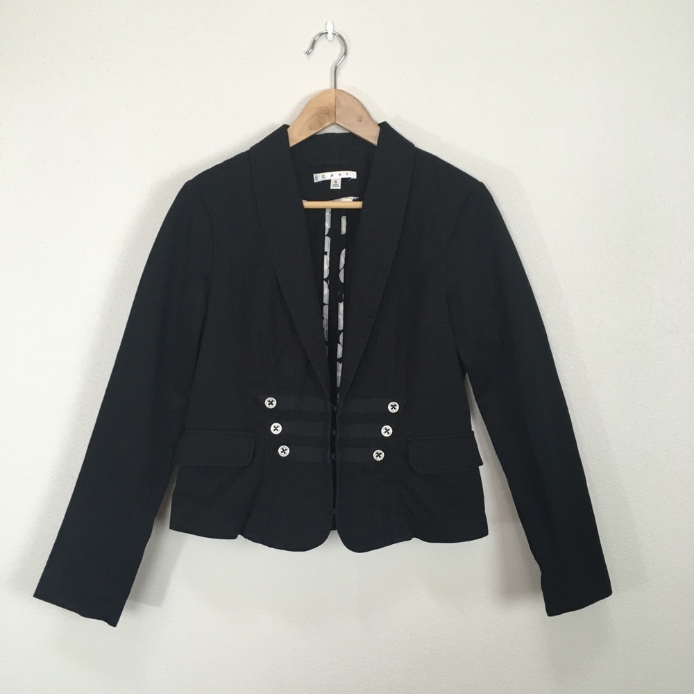 CAbi The Band Military‎ Black Blazer Jacket Women’s Sz 6 #329